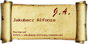 Jakubecz Alfonza névjegykártya